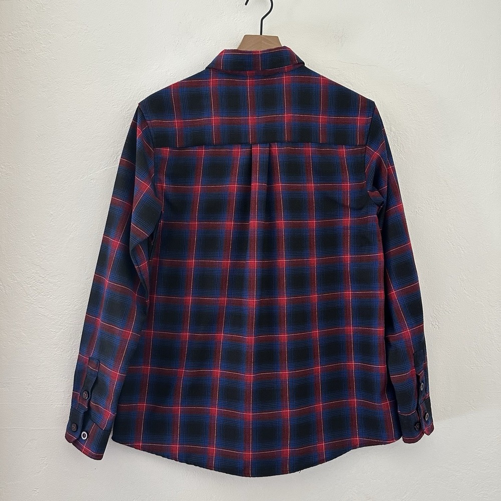 Dixxon Flannel Hometown Shirt Mens large Red Blue Plaid Long Sleeve button up - Picture 3 of 11